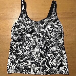 Beach House Tankini Top Palm Print‎ Adjustable Straps Swimwear 22W